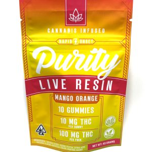 Purity Live Resin Mango Orange Gummies 100mg (4 for $60!)