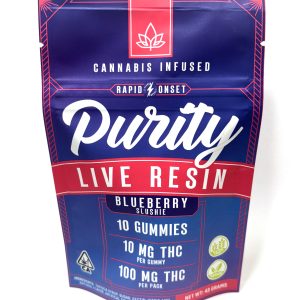 Purity Live Resin Blueberry Slushie Gummies 100mg (4 for $60!)