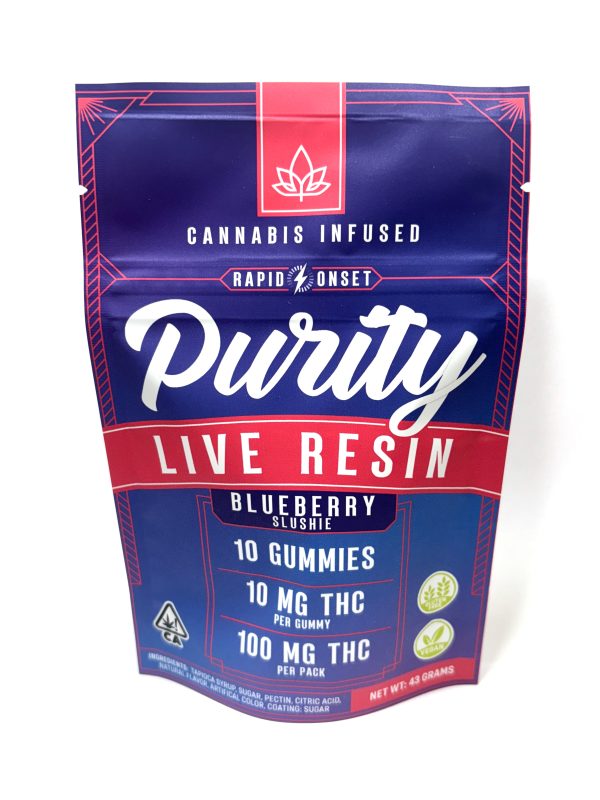 Purity Live Resin Blueberry Slushie Gummies 100mg (4 for $60!)