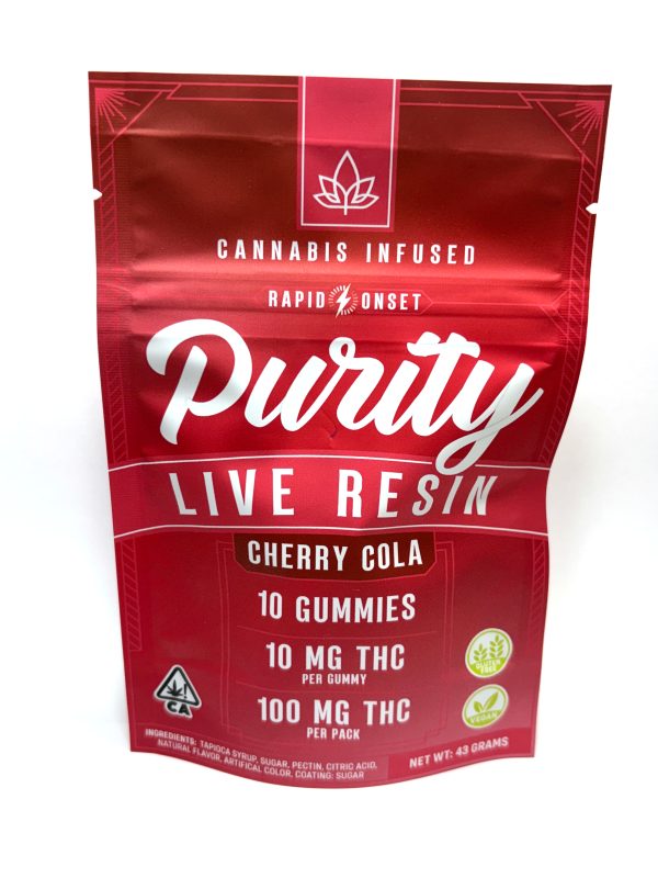Purity Live Resin Cherry Cola Gummies 100mg (4 for $60!)